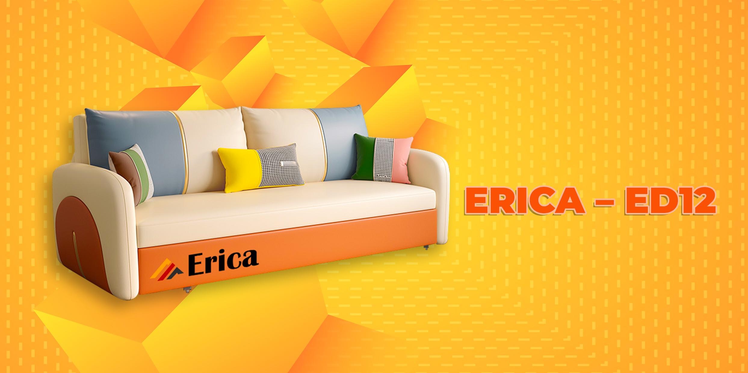 KIẾN TẠO KHÔNG GIAN SỐNG ĐA SẮC MÀU&nbsp;🌈 CÙNG CHIẾC GIƯỜNG GẤP SOFA PHONG CÁCH COLOUR BLOCK&nbsp;🎡 ERICA – ED12