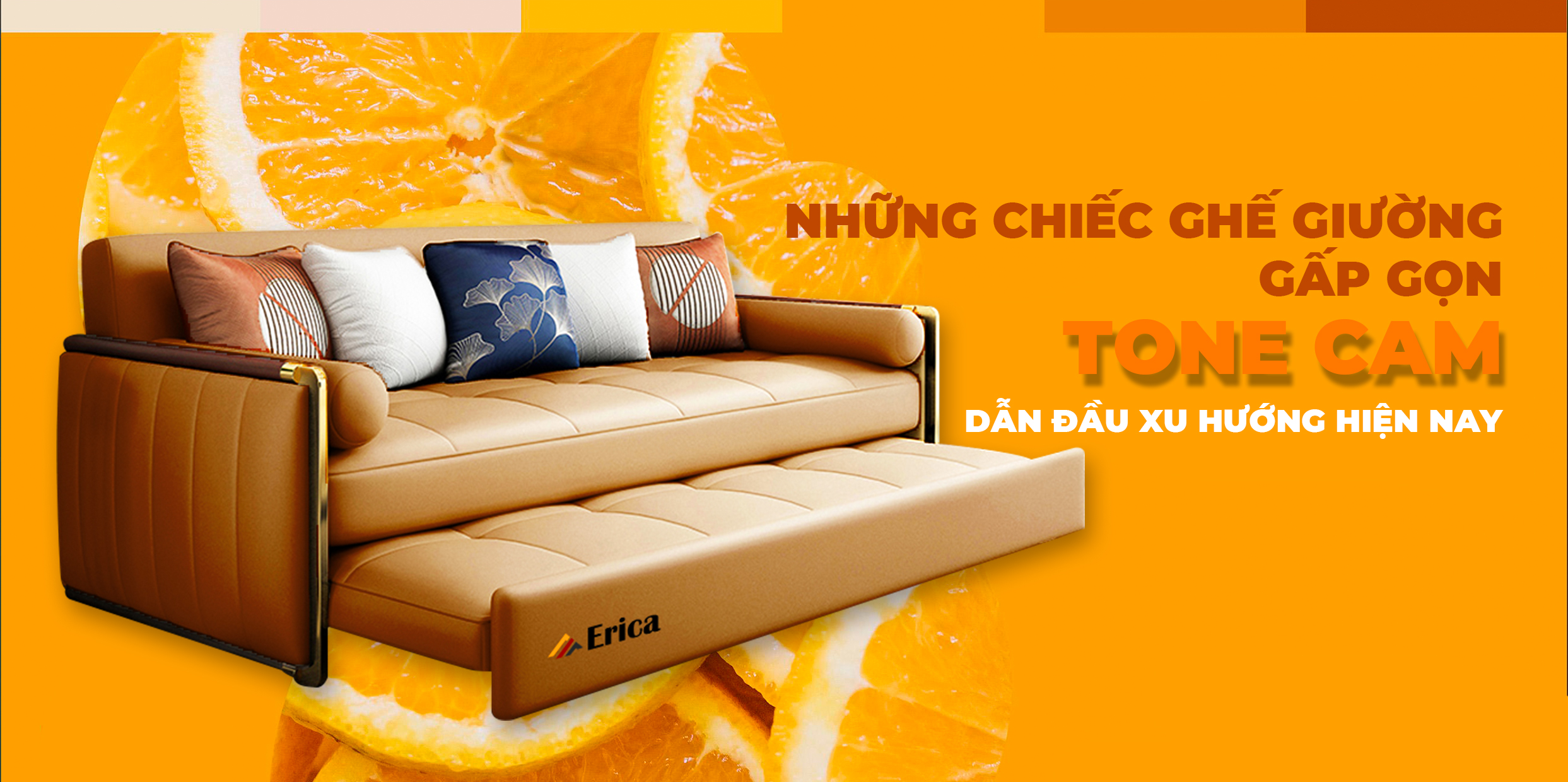 NHỮNG CHIẾC GHẾ GIƯỜNG GẤP GỌN TONE CAM RỰC RỠ DẪN ĐẦU XU HƯỚNG HIỆN NAY