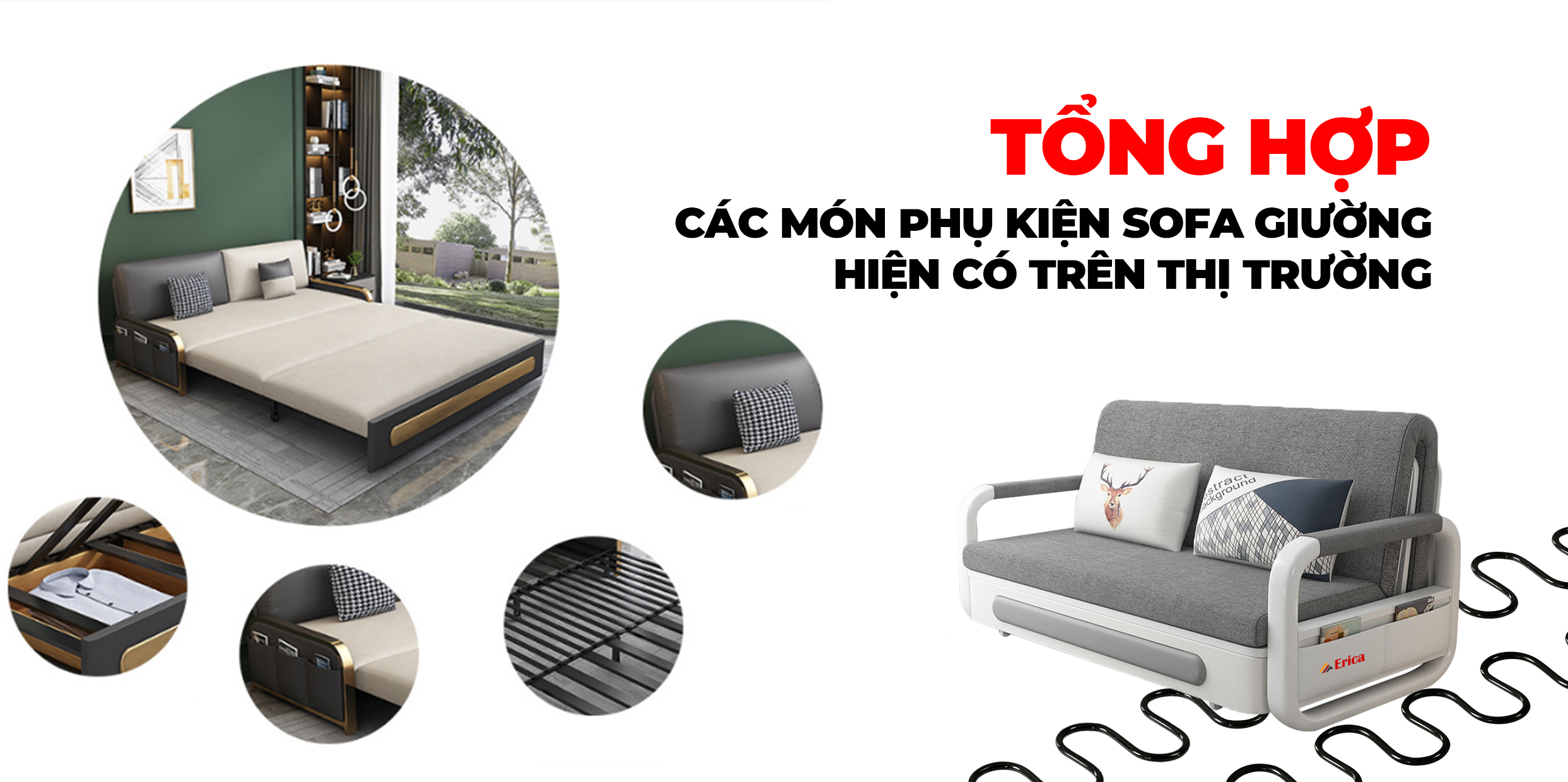 TỔNG HỢP CÁC MÓN PHỤ KIỆN SOFA GIƯỜNG HIỆN CÓ TRÊN THỊ TRƯỜNG